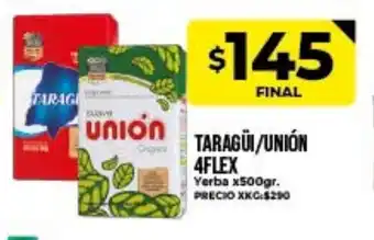 Supermayorista Vital Taragüi/Unión 4Flex Yerba x500gr. oferta