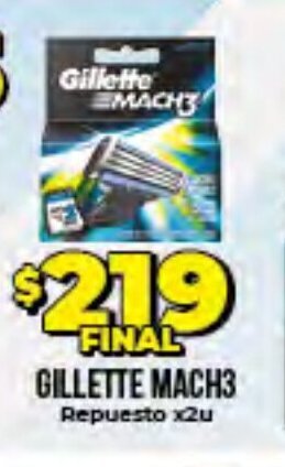 Supermayorista Vital Gillette Mach3 Repuesto x2u oferta