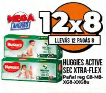 Supermayorista Vital Huggies Active Sec Xtra-Flex Pañal Regular G8-M8-XG8-XXG8U oferta