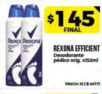 Supermayorista Vital Rexona Efficient Desodorante Pédico Orig. x153ml oferta