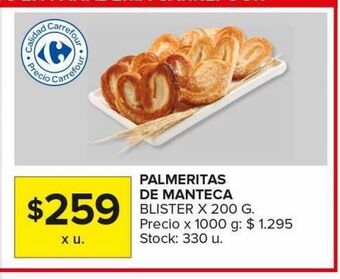 Carrefour Maxi Palmeritas de manteca 200g oferta