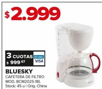 Carrefour Maxi Cafetera de filtro bluesky oferta