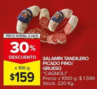 Carrefour Maxi Salamin tandilero picado fino cagnoli x 100g oferta