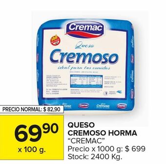 Carrefour Maxi Queso cremoso cremac horma x 100g oferta