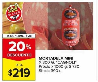 Carrefour Maxi Mortadela mini cagnoli x 300g oferta