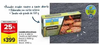 Carrefour Maxi Hamburguesas huella natural x 4u x 480g oferta