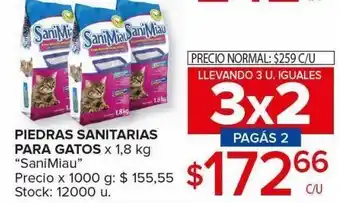 Carrefour Maxi Piedras sanitarias para gatos sanimiau 1,8kg oferta