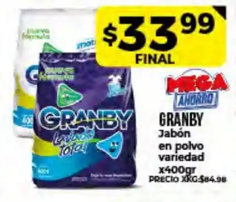 Supermayorista Vital Granby Jabón en Polvo variedad x400gr oferta