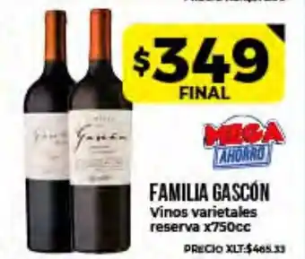 Supermayorista Vital Familia Gascón Vinos Varietales Reserva x750cc oferta