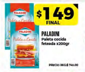 Supermayorista Vital Paladini Paleta Cocida Feteada x200gr oferta