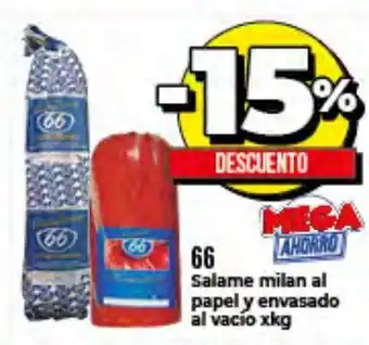 Supermayorista Vital 15% 66 Salame Milan Al Papel y Envasado al vacio xkg oferta