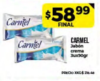 Supermayorista Vital Carmel Jabón crema 3ux90gr oferta