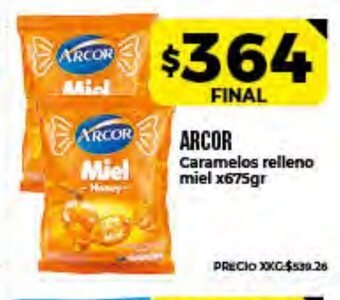 Supermayorista Vital Arcor Caramelos Relleno Miel x675gr oferta