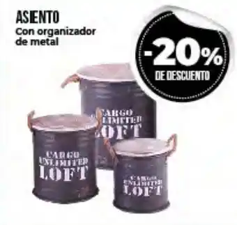 Supermayorista Vital 20% De Descuento Asiento Con Organizador de metal oferta