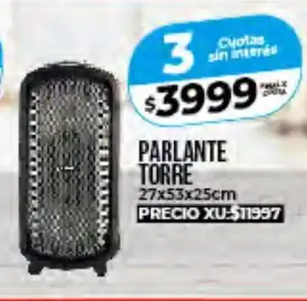 Supermayorista Vital Parlante Torre 27x53x25cm oferta