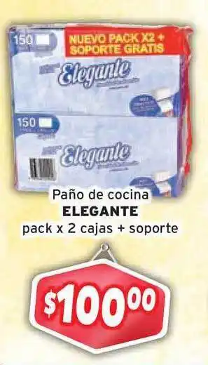 Unico Supermercados Elegante Paño de Cocina Pack x 2 Cajas + Soporte oferta