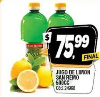 Supermercados Yaguar San Remo Jugo de Limon 500cc oferta