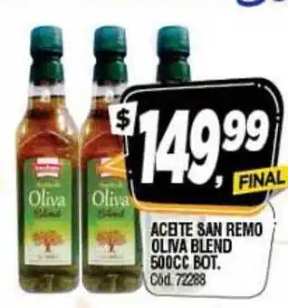 Supermercados Yaguar San Remo Oliva Blend Aceite 500cc bot. oferta