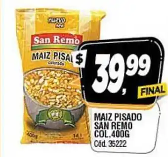 Supermercados Yaguar San Remo Maiz Pisado Col. 400g oferta