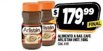 Supermercados Yaguar Arlistán Inst. Alimento A Bas. Cafe 100g oferta