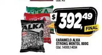 Supermercados Yaguar Alka Strong Mentol Caramelo 800g oferta