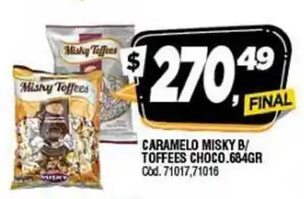 Supermercados Yaguar Misky B/Toffees Choco. Caramelo 684gr oferta