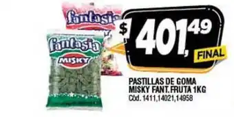Supermercados Yaguar Misky Fantasia Fruta Pastillas de Goma 1kg oferta