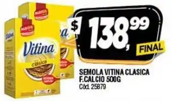 Supermercados Yaguar Vitina Clasica F. Calcio Semola 500g oferta