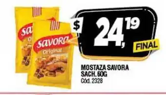 Supermercados Yaguar Savora Original Sach. Mostaza 60g oferta
