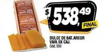 Supermercados Yaguar Arcor Dulce De Bat. Vain. 5k Caja oferta