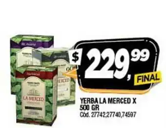 Supermercados Yaguar La Merced Yerba x 500gr oferta