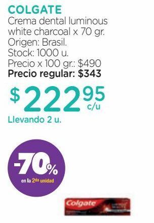 Farmacity Crema dental luminous white instant x 70 gr. oferta