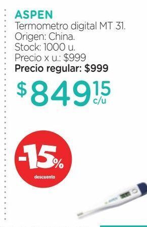 Farmacity Termometro digital mt 31. oferta