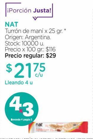 Farmacity Turrón de maní x 25 gr. oferta