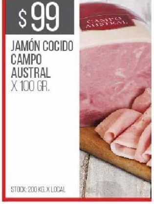 Disco Jamón cocido campo austral 100g oferta