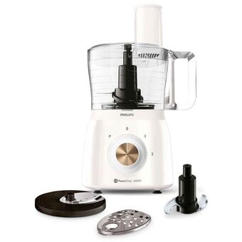 Frávega Procesadora Philips 600W 1,3Lts 2 velocidades HR7615/00 Blanca oferta