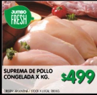 Jumbo Suprema de pollo congelada x kg oferta
