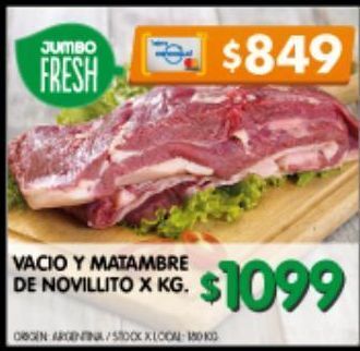 Jumbo Vacio y matambre de novillito kg oferta