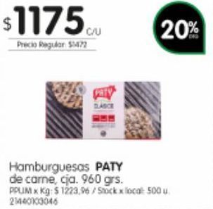 Jumbo Hamburguesas paty 960g oferta