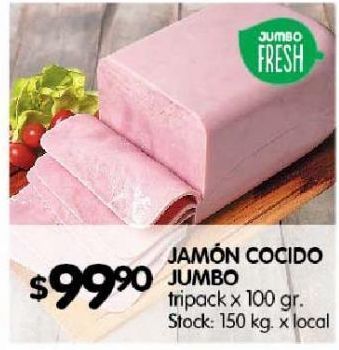 Disco Jamón cocido jumbo tripack 100g oferta