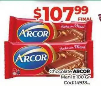 Diarco Arcor Chocolate Mani x 100gr oferta
