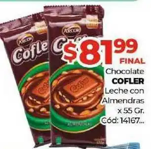 Diarco Cofler Chocolate Leche Con Almendras x 55gr oferta