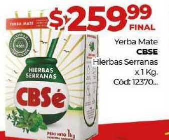Diarco Cbse Yerba Mate Hierbas Serranas x 1kg oferta