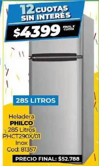 Diarco Philco Heladera 285 Litros oferta