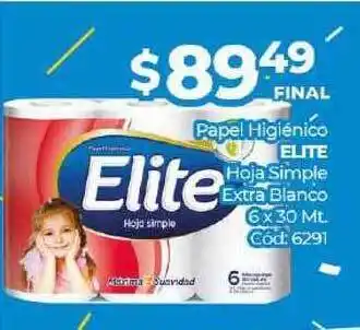 Diarco Elite Papel Higienico Hoja Simple Extra Blanco 6x30mt oferta