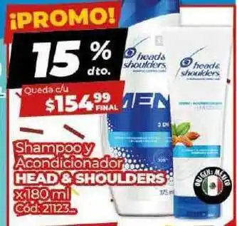 Diarco Head & Shoulders Shampoo Y Acondicionador x 180ml oferta