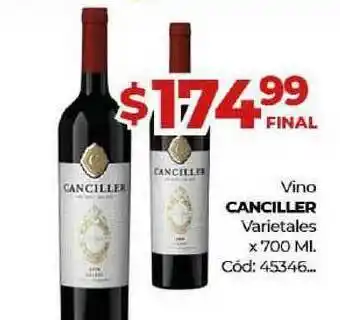 Diarco Canciler Vino Varietales x 700ml oferta