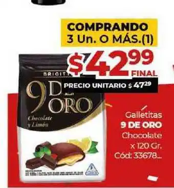 Diarco 9 De Oro Galletitas Chocolate x 120gr oferta