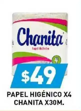 Papel Higenico X4 Chanita X30M.