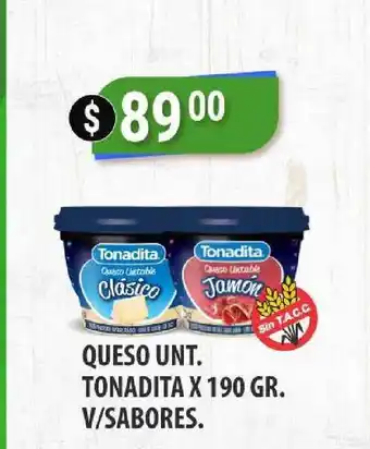 Supermercados Mayor Queso Unt. Tonadita X190 GR. V-Sabores. oferta